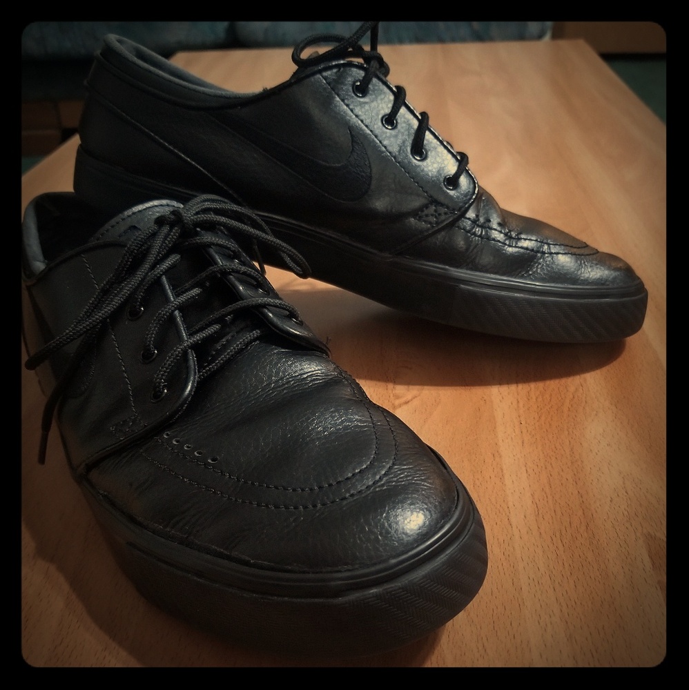 Nike Stefan Janoski Zoom Black Leather 11.5US